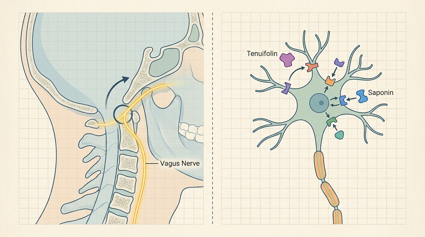Biomechanical decompression and herbal pharmacological mechanism for autonomic insomnia caused by craniocervical junction imbalance