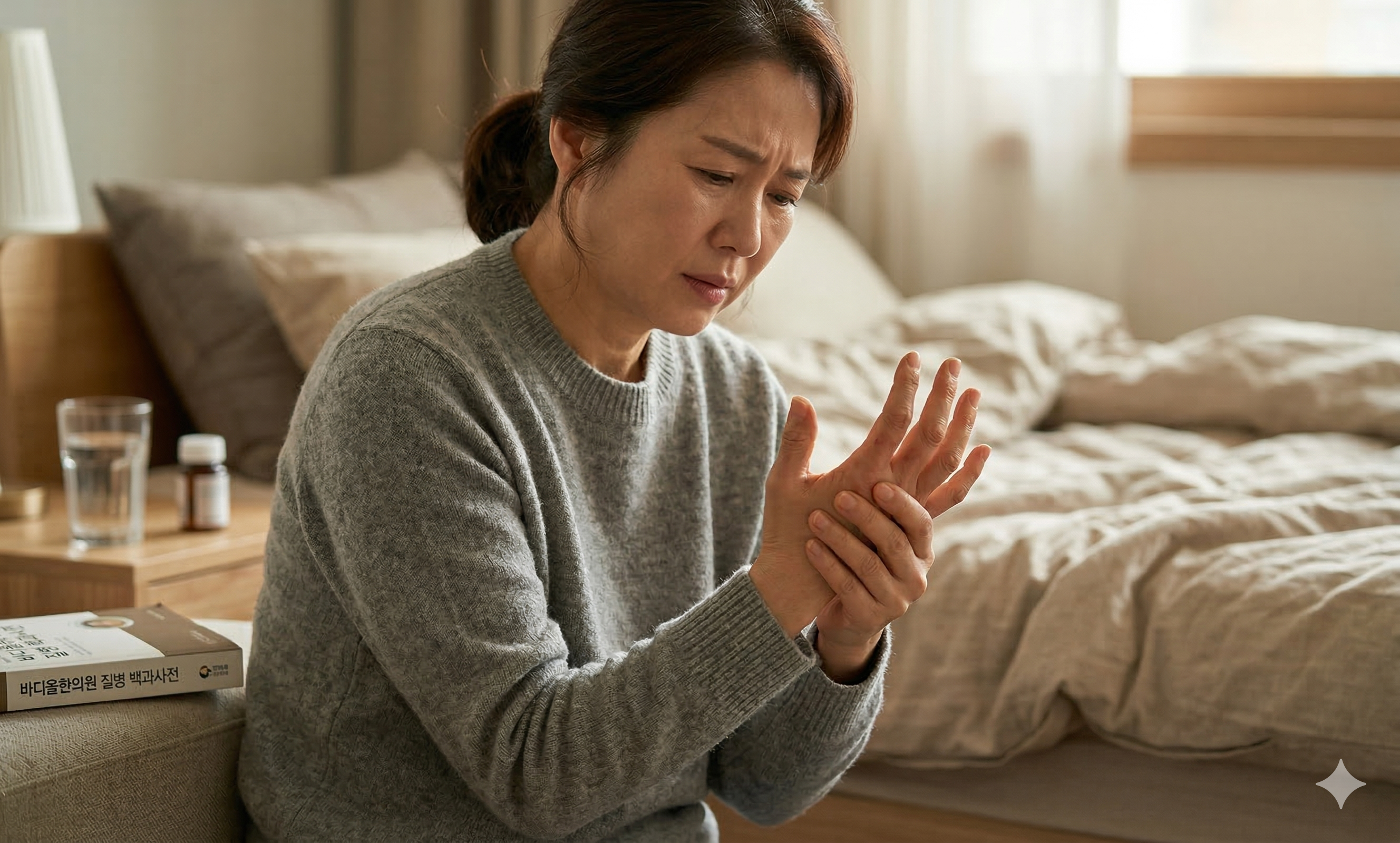 Patient feeling finger stiffness after waking up