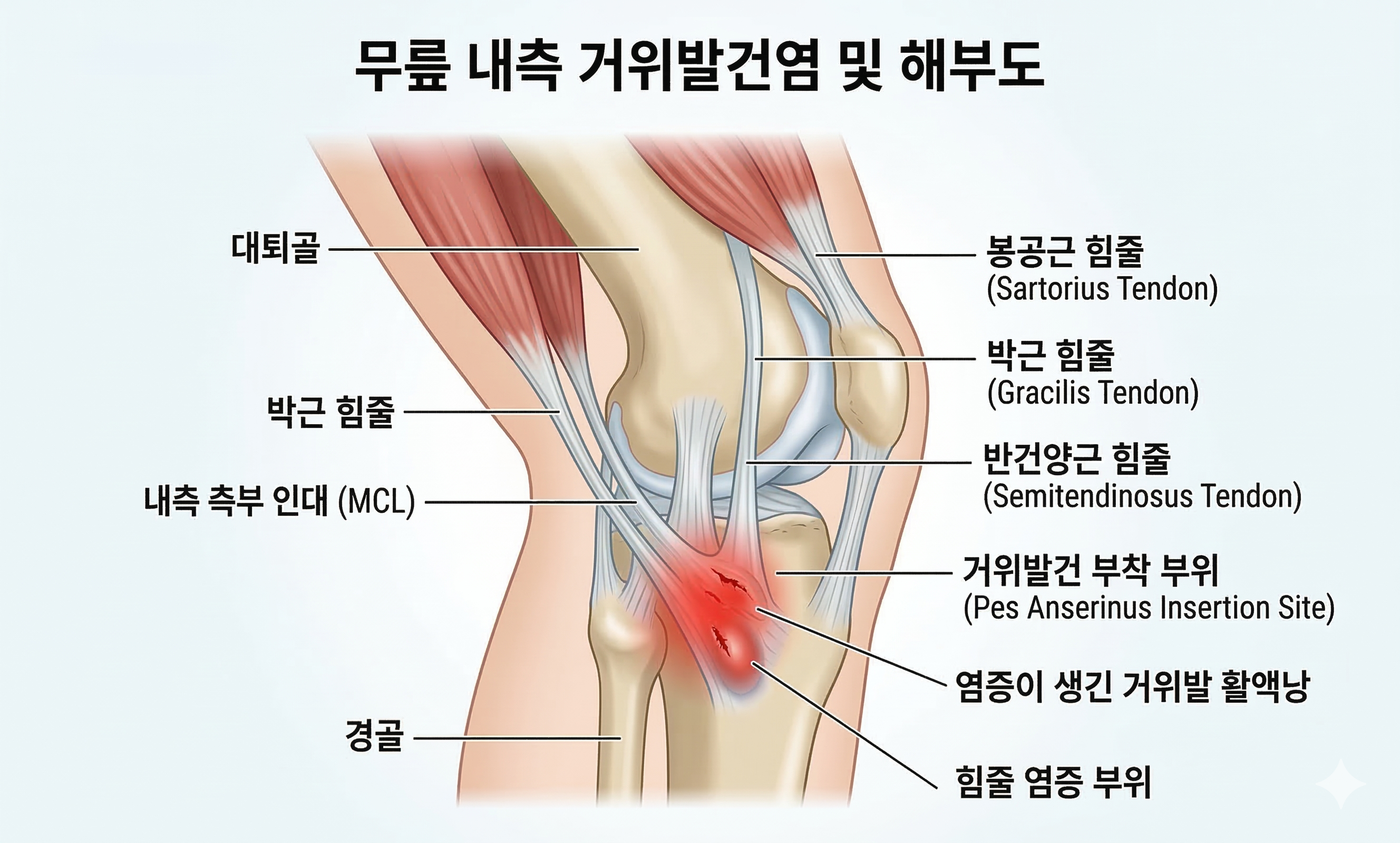 Pes anserine anatomy and inflammation mechanism