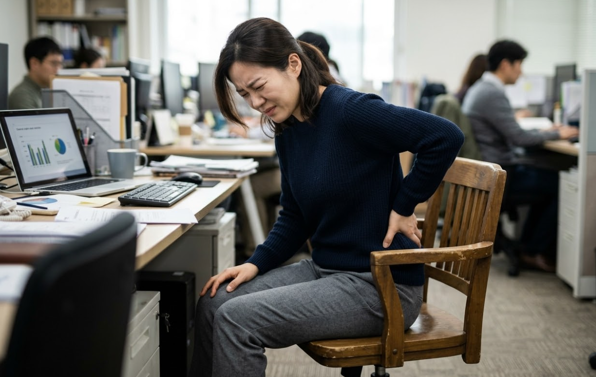 Patient uncomfortable due to tailbone pain